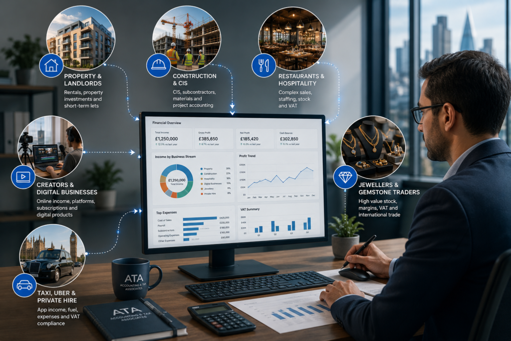 Specialist accountants London supporting different industries and business sectors