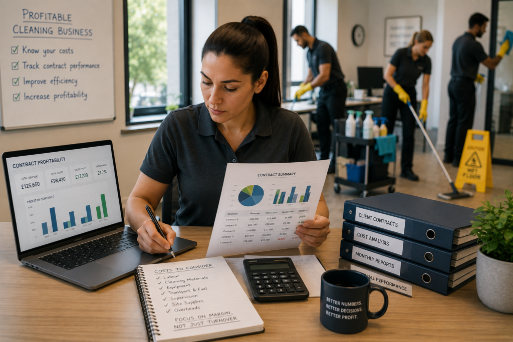 Cleaning contract costs and profitability accounting